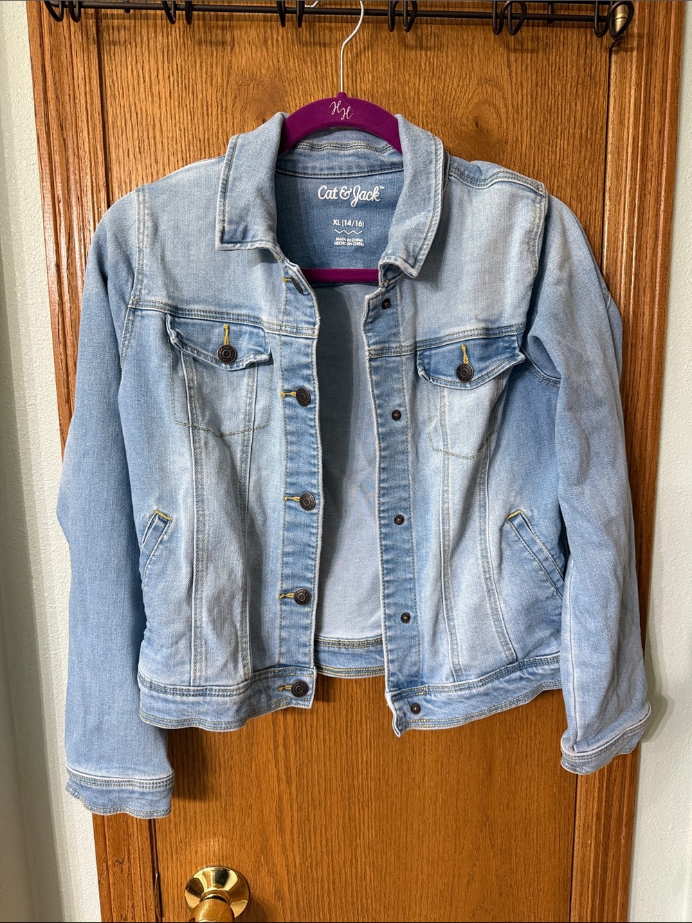 Cat & Jack Light Blue Denim Jacket with Button Front
